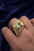 10K MODERN ASYMETRIC WOMAN'S RING – 7.5-8.5 – JY Jewelry Wholesale