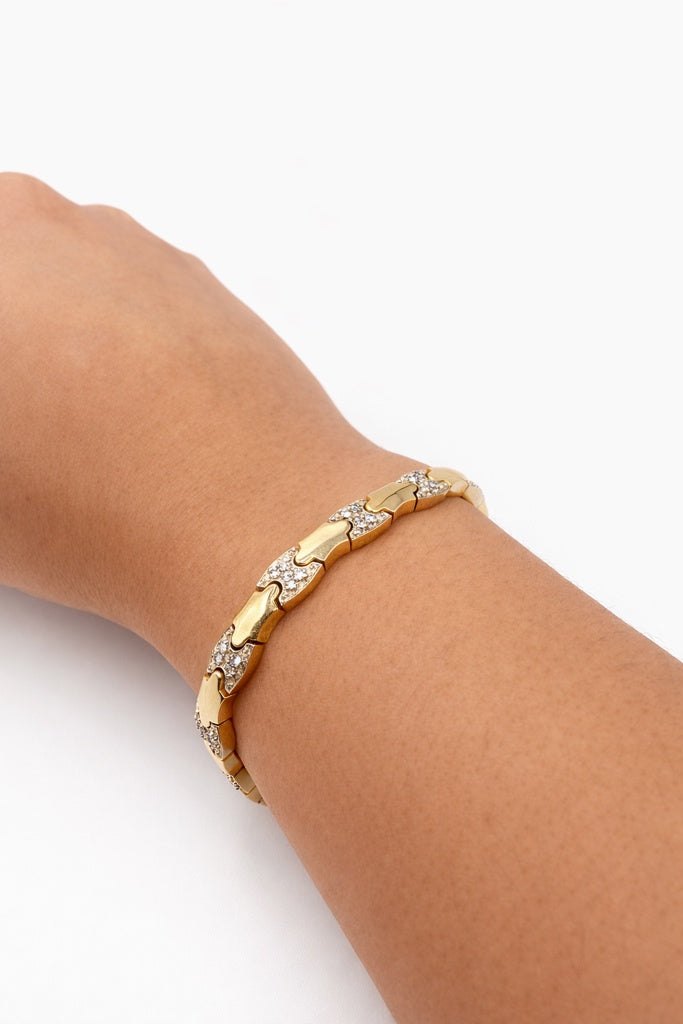 14K YELLOW GOLD XOXO DIAMOND BRACELET – 7MM 7" – JY Jewelry Wholesale