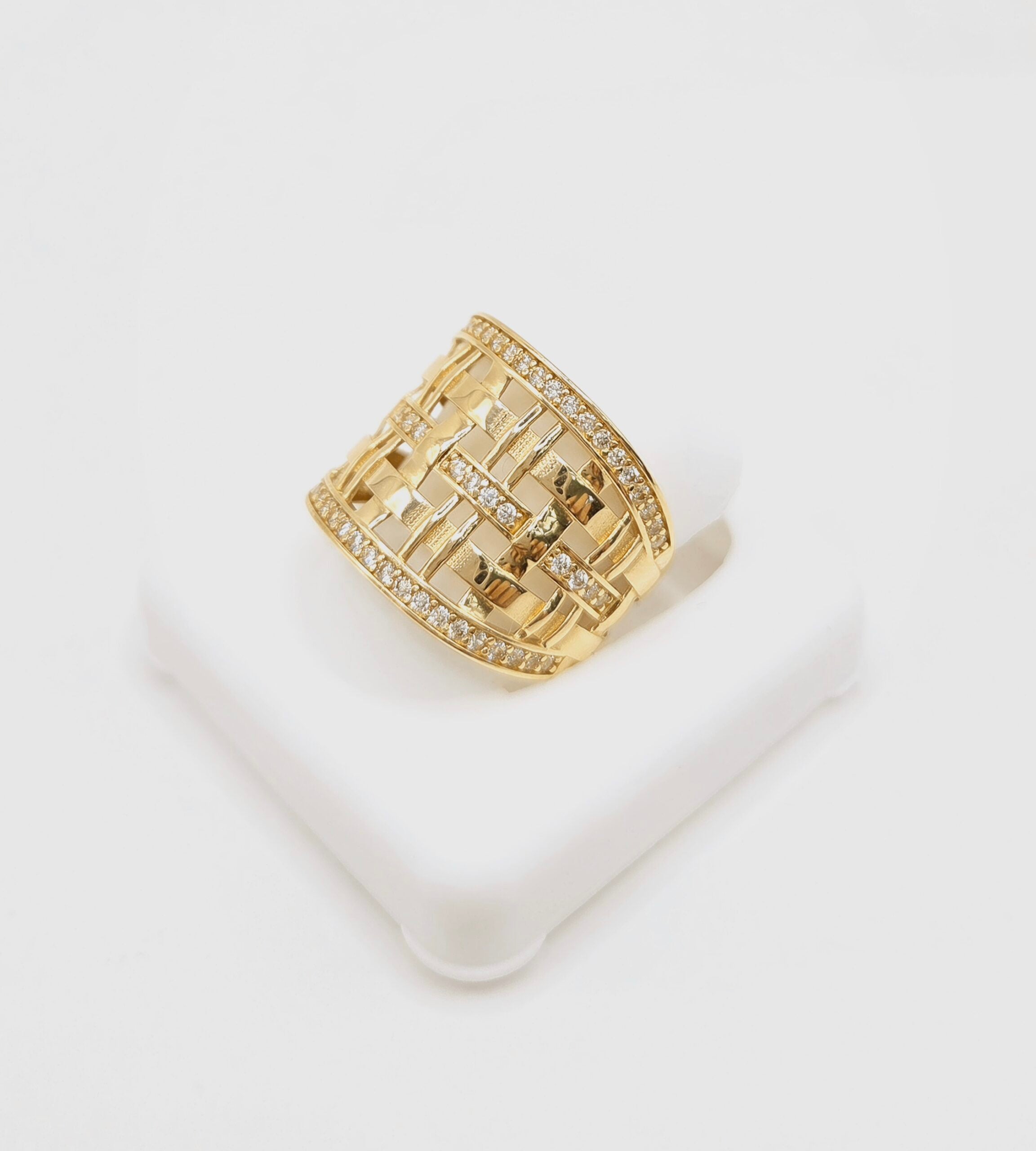 14K MODERN CZ DETAIL RING – 7 – JY Jewelry Wholesale