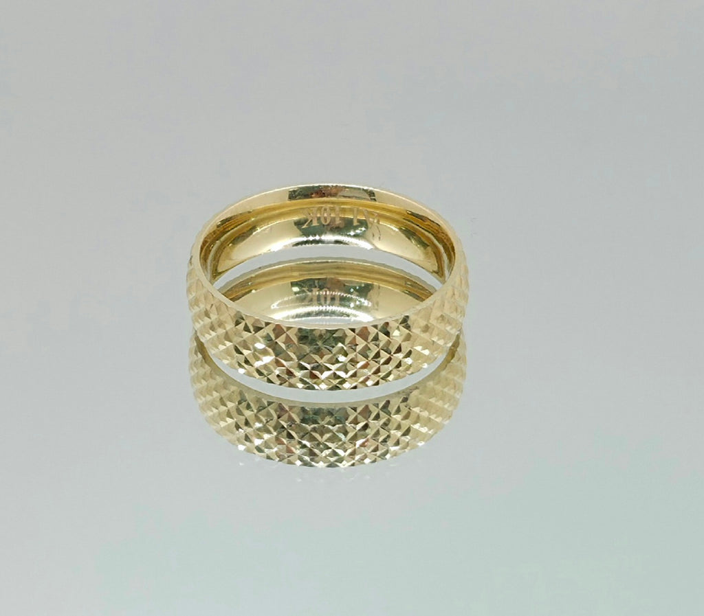 10K FANCY DIAMOND CUT WEDDING BAND RING – 12 6MM – JY Jewelry Wholesale