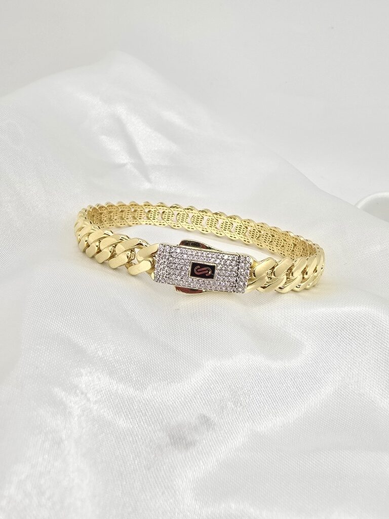 10K CERTIFIED MONACO BANGLE CZ CLOSURE – 8MM – JY Jewelry Wholesale
