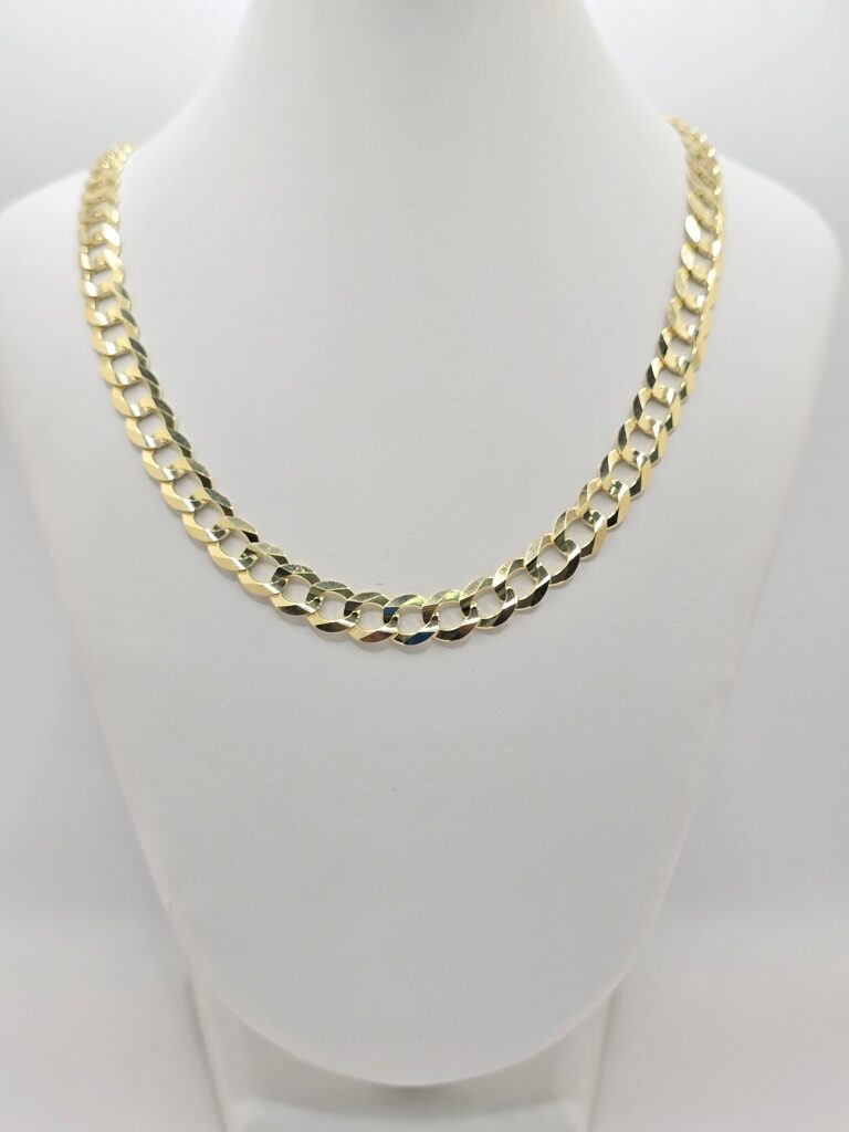 10K SOLID CUBAN CURB FLAT CHAIN – 8.5MM 24" – JY Jewelry Wholesale