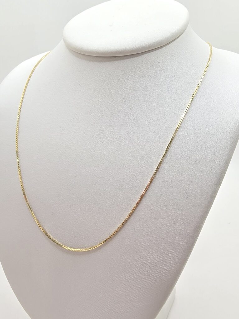 10K BOX LINK CHAIN – 16" 1MM – JY Jewelry Wholesale