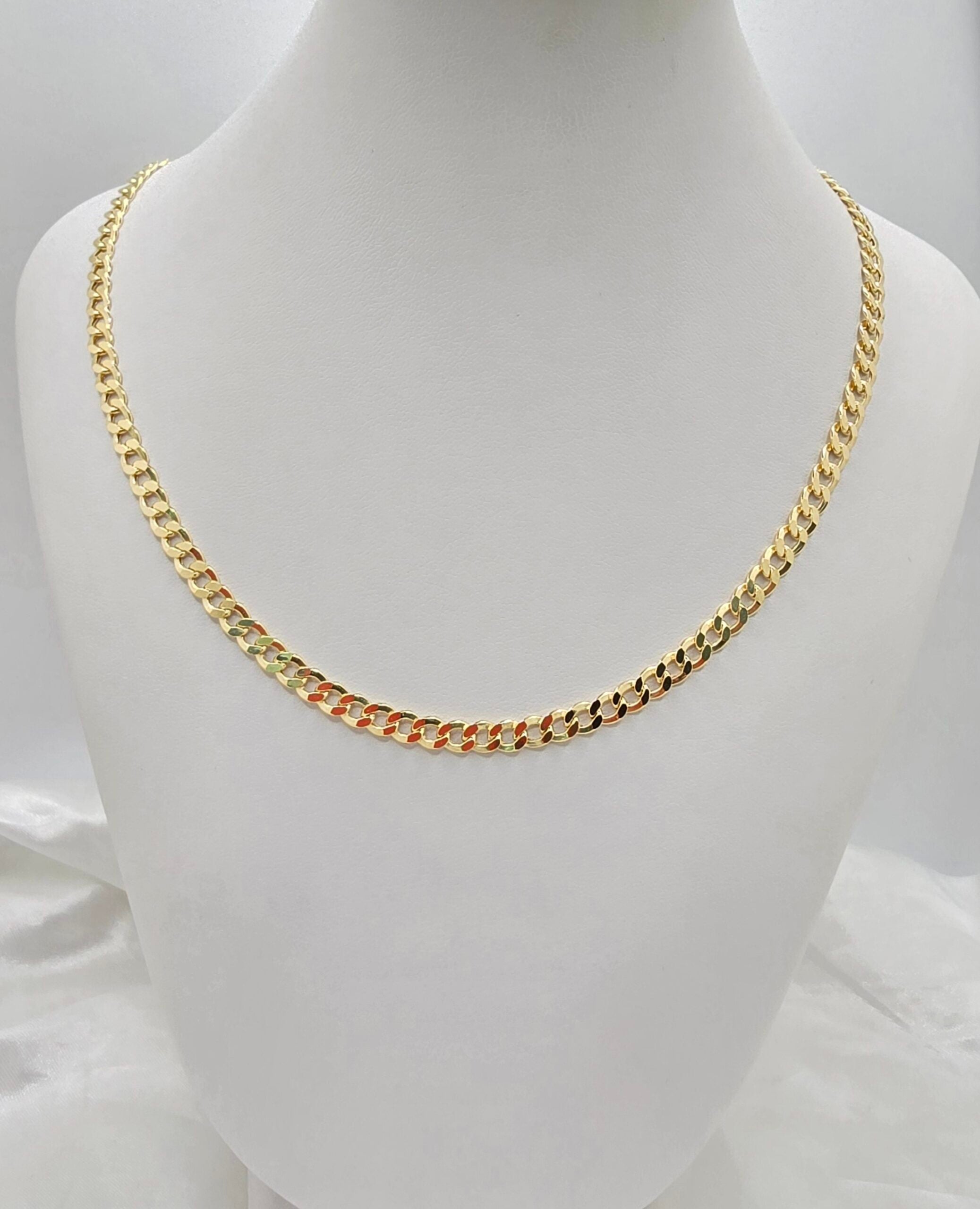10K HOLLOW CUBAN CURB FLAT CHAIN – 18" 5.5MM – JY Jewelry Wholesale