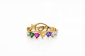 10K MOM RING WITH 6 COLORED CZ DETAILS – 7 & 8 – JY Jewelry Wholesale