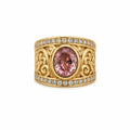 14K VINTAGE DESIGN PINK STONE RING – 7.5 – JY Jewelry Wholesale