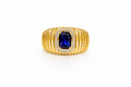 14K DELICATE BAR DESIGN BACKGROUND SQUARE BLUE STONE RING – 8 – JY Jewelry Wholesale