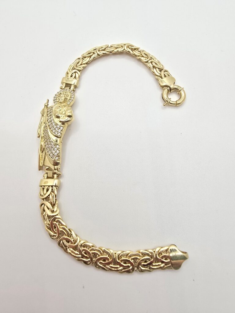 10K SAN JUDAS BYZENTINE BRACELET – 7.5" 7MM – JY Jewelry Wholesale