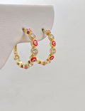 14K SMALL RED EYES HOOPS EARRINGS – JY Jewelry Wholesale