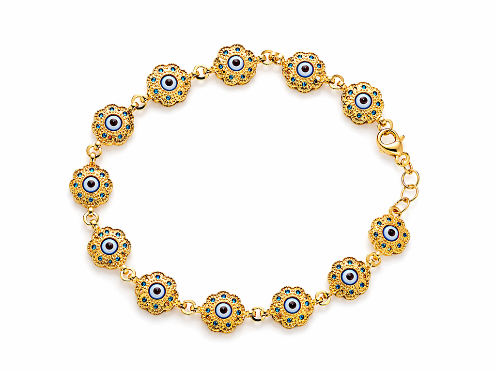 14K STAR SHAPE BLUE EYE BRACELET – 7.5-8" – JY Jewelry Wholesale
