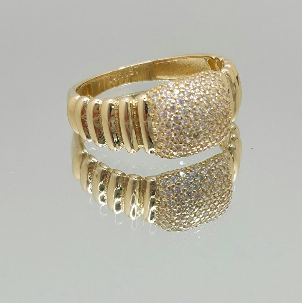 14K CZ SQUARE VINTAGE STYLE RING – 7.5 – JY Jewelry Wholesale