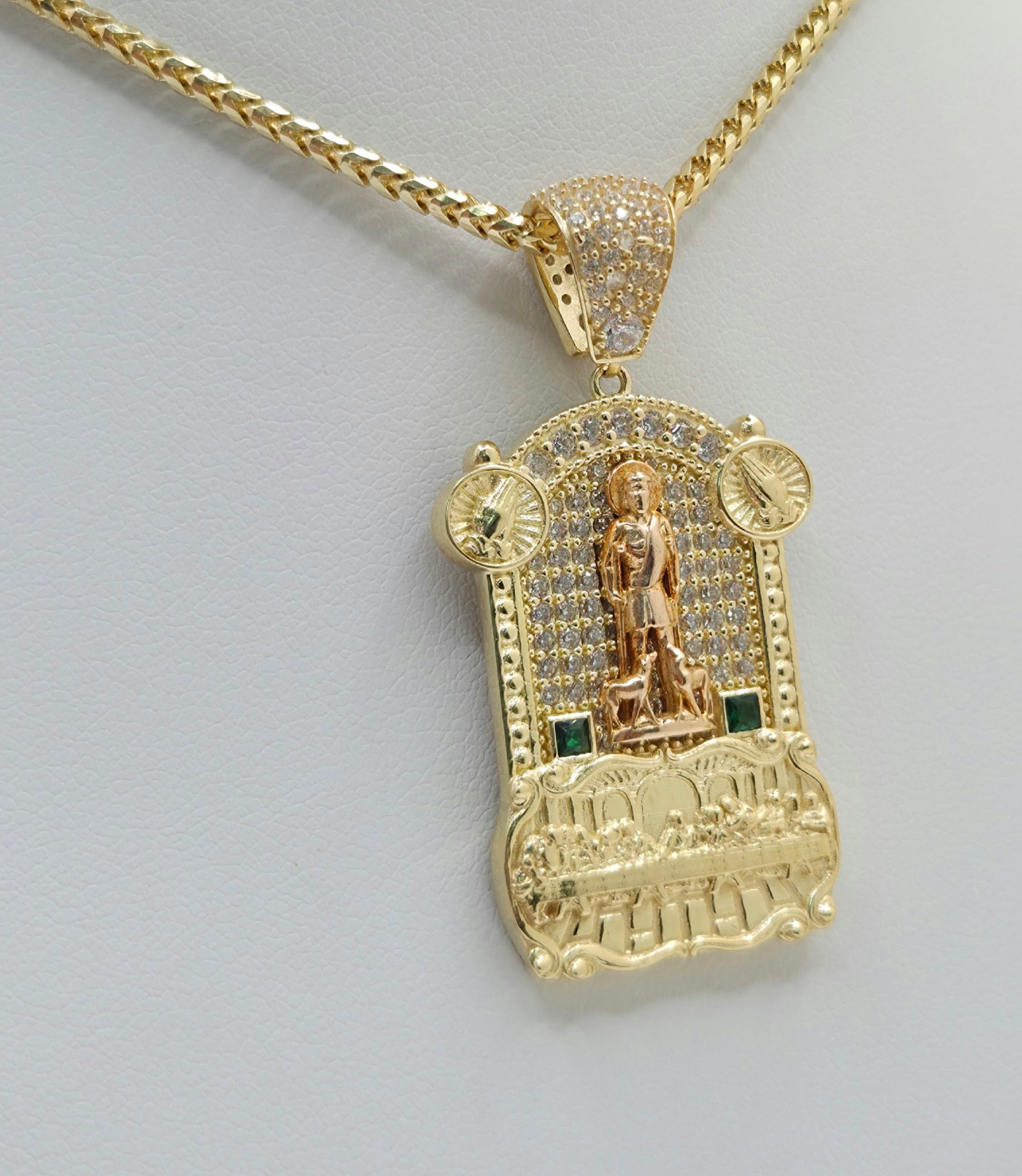 14K LAST SUPPER & SAN LAZARO PENDANT – JY Jewelry Wholesale