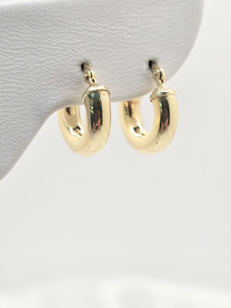 10K PLAIN HOOPS EARRINGS – 4MM – JY Jewelry Wholesale