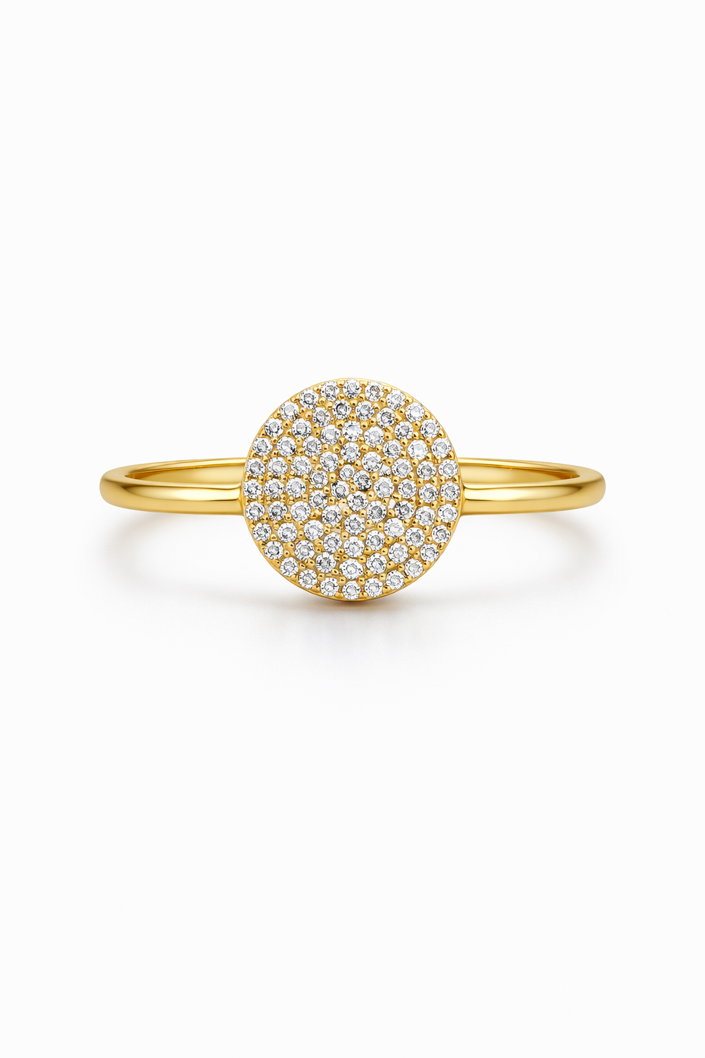 14K DELICATE MEDIUM CZ CIRCLE CENTER DESIGN RING – 7 – JY Jewelry Wholesale