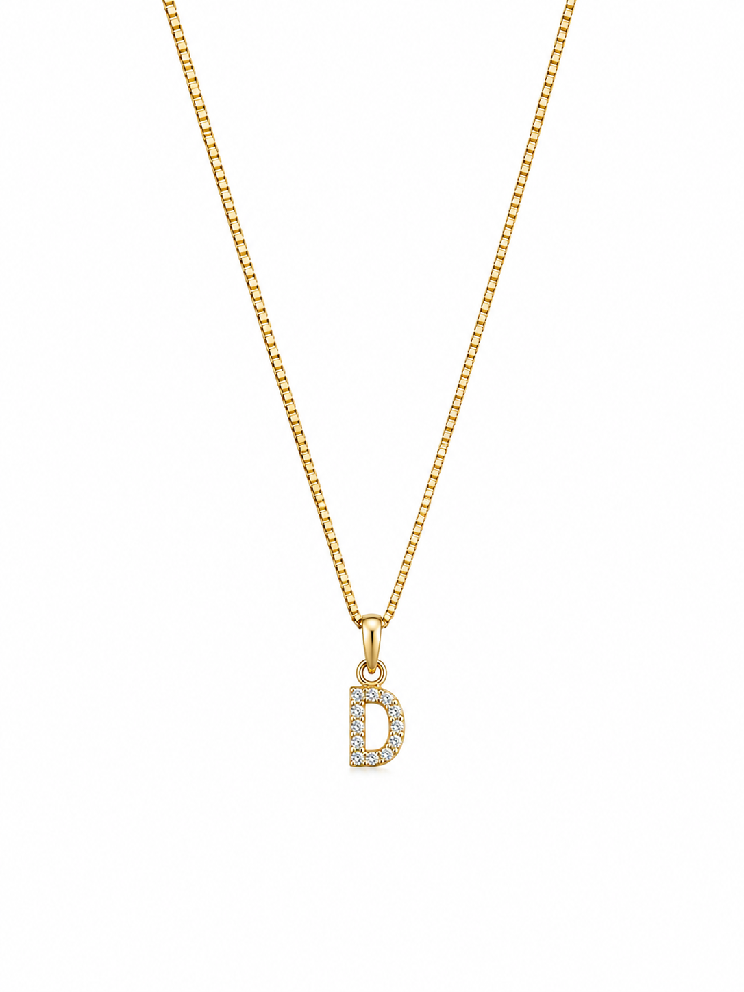 14K LETTERS ''D'' CHAIN+PENDANT – 1MM 18" – JY Jewelry Wholesale
