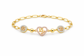 10K TRHEE TONE FIFTEEN BRACELET – 7" – JY Jewelry Wholesale