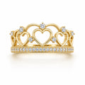 14K DELICATE HEARTS CROWN RING – 7 – JY Jewelry Wholesale