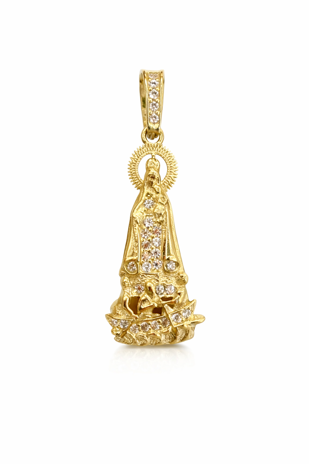 10K SMALL YELLOW GOLD CZ CARIDAD PENDANT – SMALL – JY Jewelry Wholesale