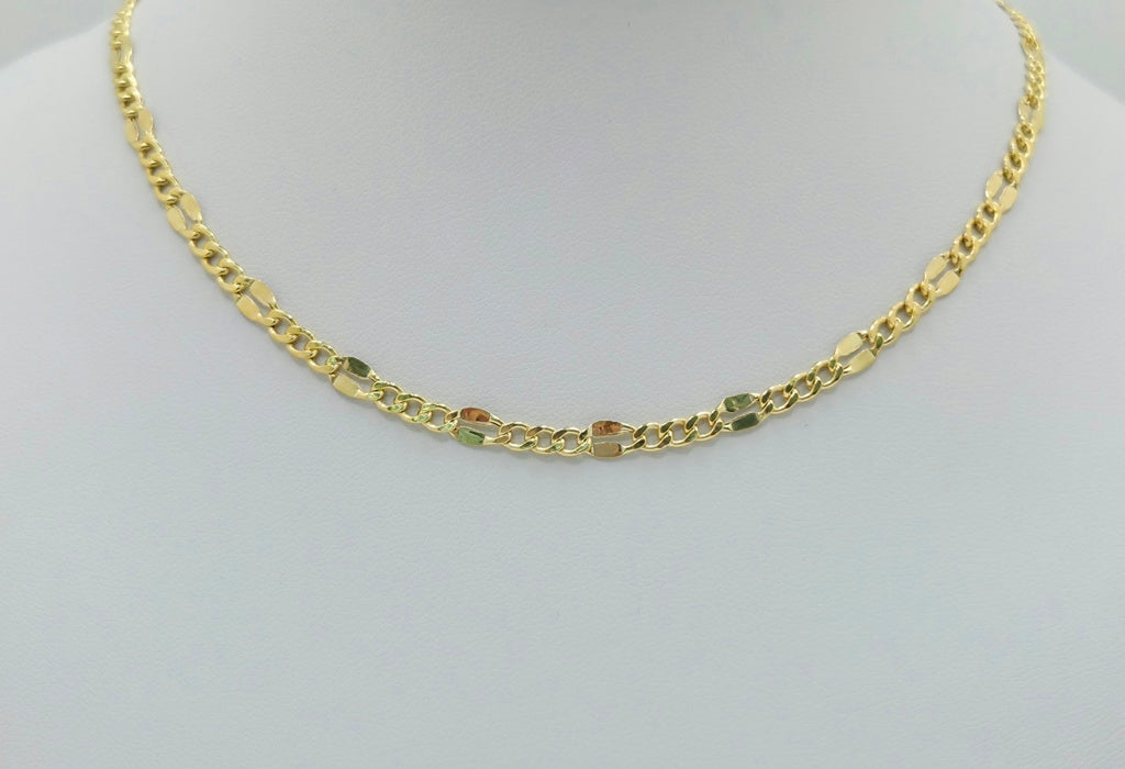 10K HOLLOW MIRRIOR CURB CHAIN – 18" 3.5MM – JY Jewelry Wholesale