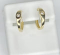 10K ELEGANT STONE DETAIL HOOPS EARRINGS – SMALL – JY Jewelry Wholesale