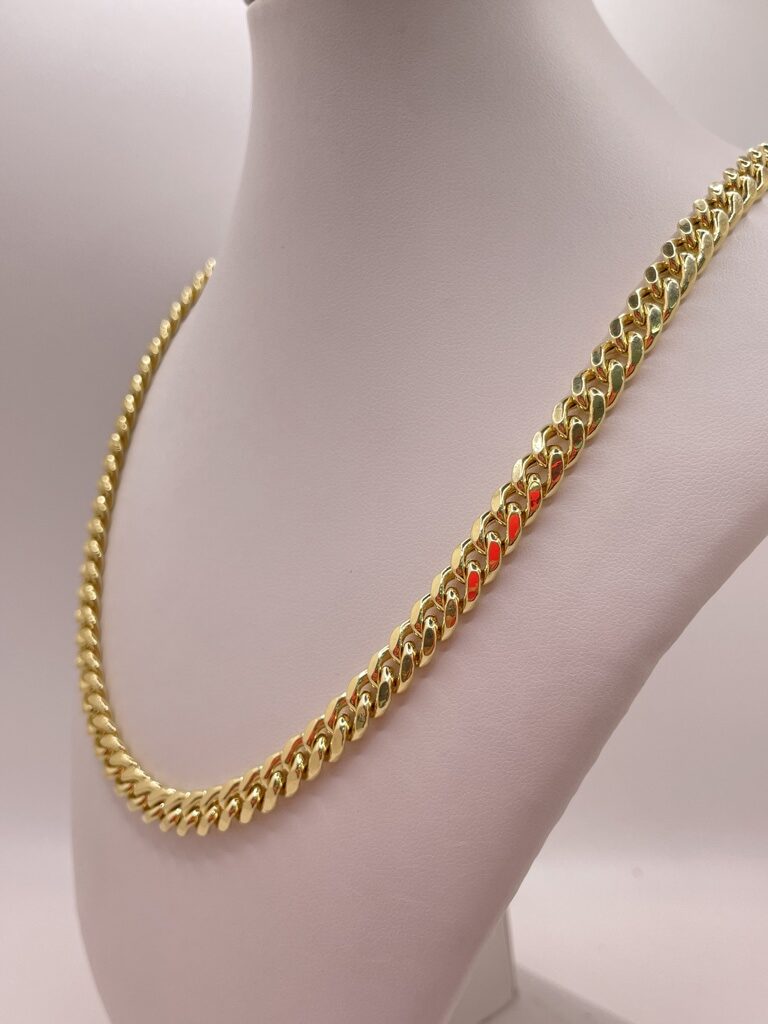 14K SEMISOLID MIAMI CUBAN CHAIN – 22" 6.5MM – JY Jewelry Wholesale