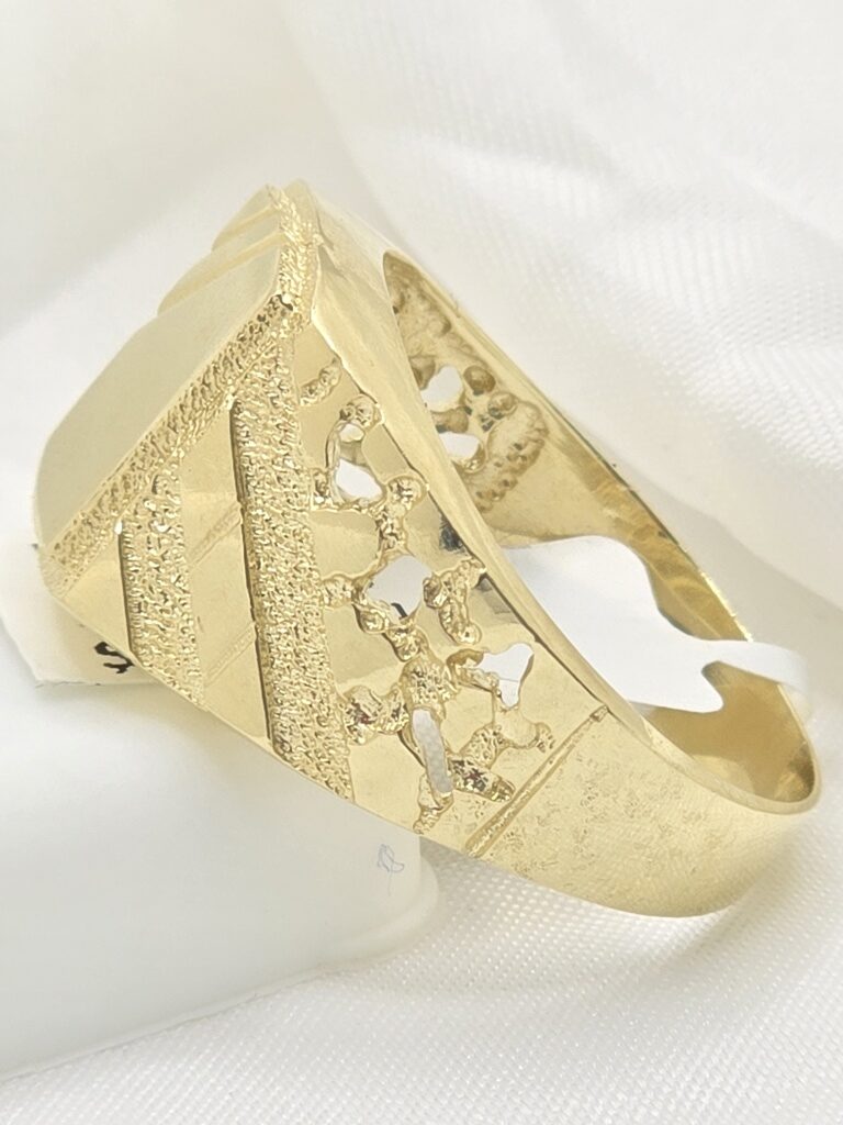 10K ELEGANT SQUARE DESIGN ENGRAVABLE MAN'S RING – 10 – JY Jewelry Wholesale