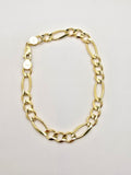 10K FIGARO BRACELET – 9" 7MM – JY Jewelry Wholesale