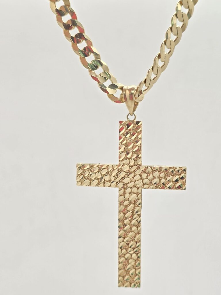 10K HOLLOW NUGGETS CROSS PENDANT – JY Jewelry Wholesale