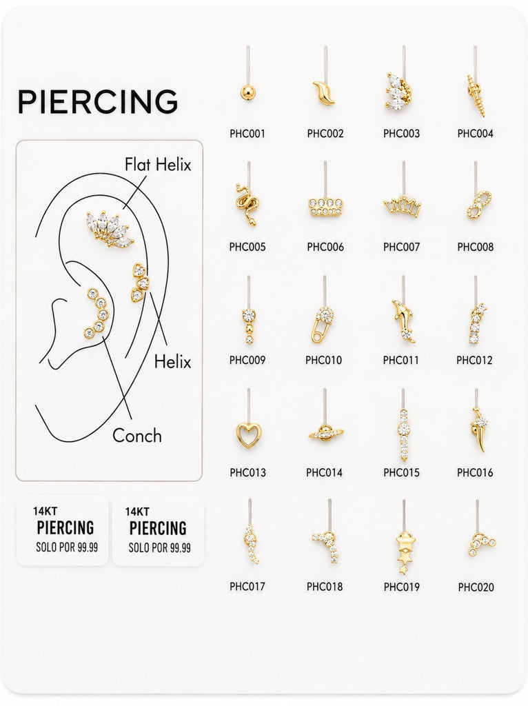 14K EAR PIERCINGS EARRINGS – SMALL – JY Jewelry Wholesale