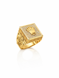 10K MODERN DIAMOND CUT BACKGROUND SAN LAZARO SQUARE RING – 11 – JY Jewelry Wholesale