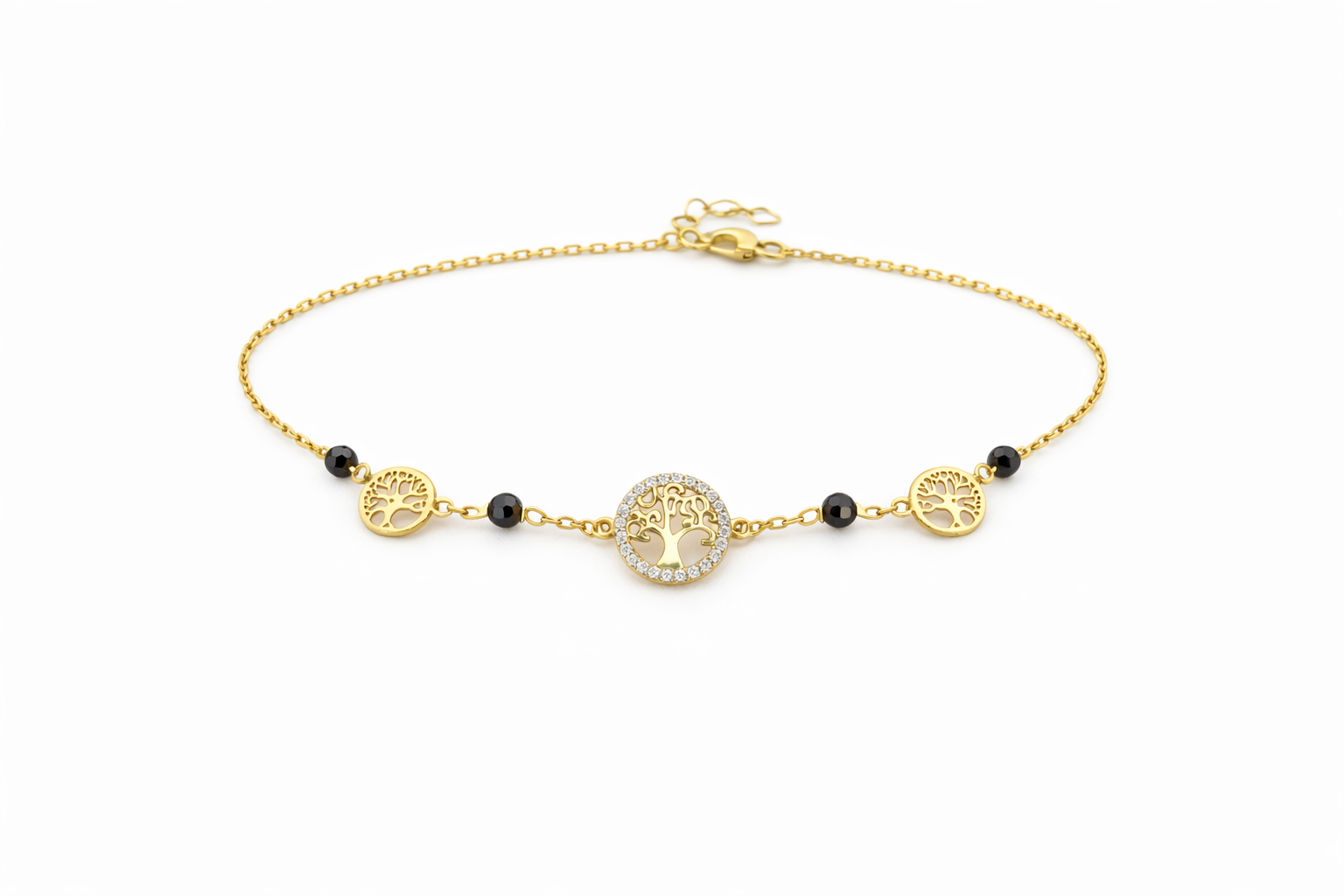 10K SMALL ROUND LIFE TREE BRACELET – 7" – JY Jewelry Wholesale