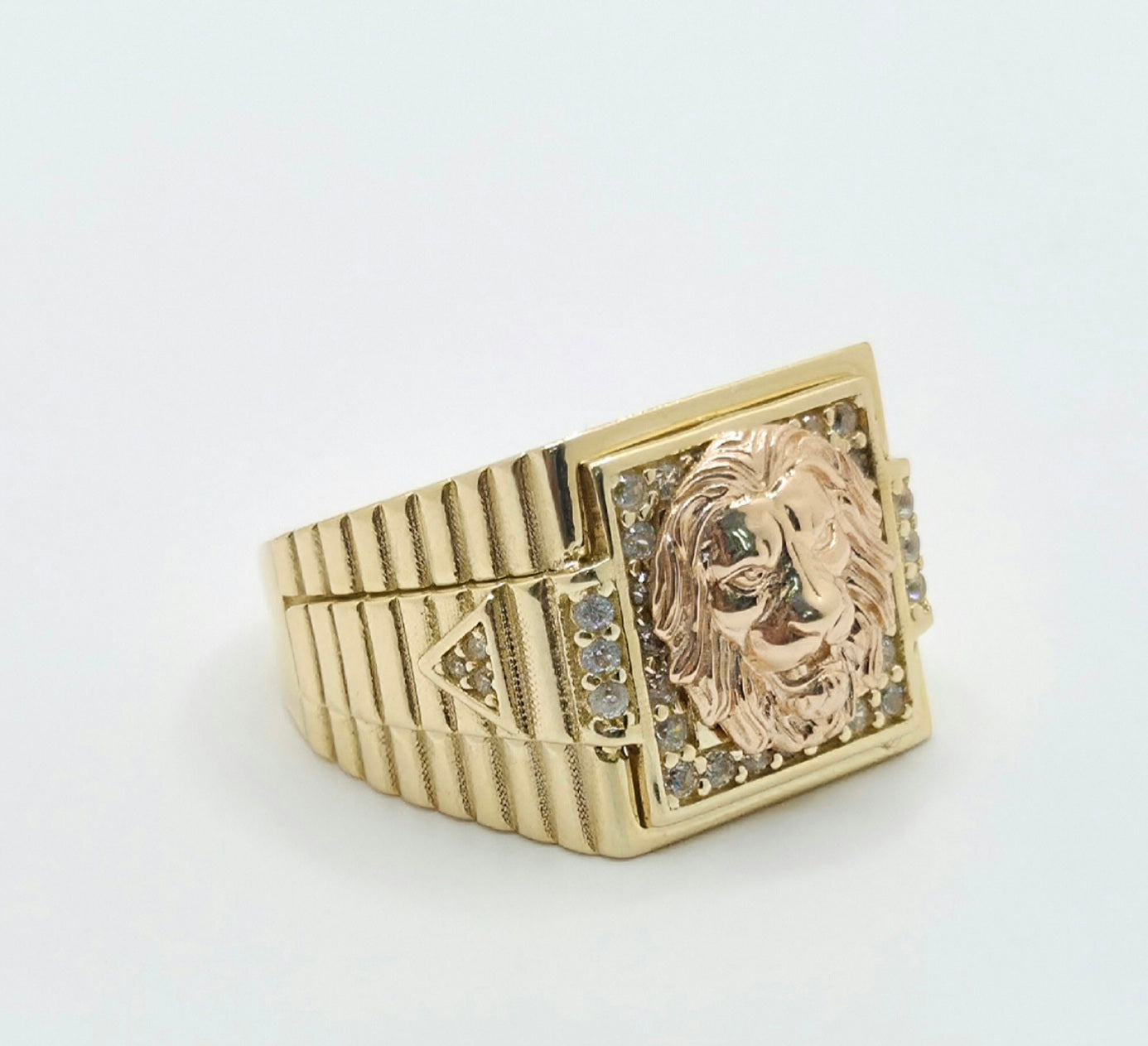 14K CZ LION SQUARE RING – 11 – JY Jewelry Wholesale