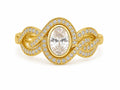 14K ELEGANT WHITE STONE OVAL DESIGN RING – 7.5 – JY Jewelry Wholesale