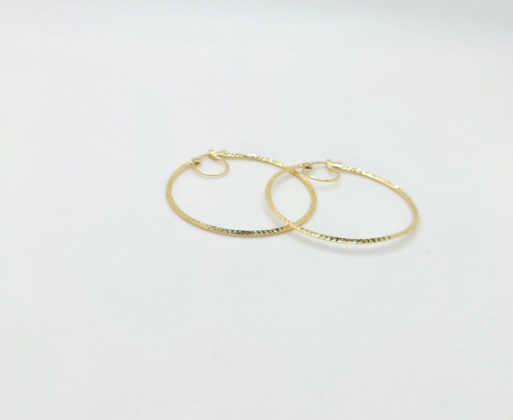 10K MEDIUM FINE DIAMOND CUT HOOPS EARRINGS – JY Jewelry Wholesale