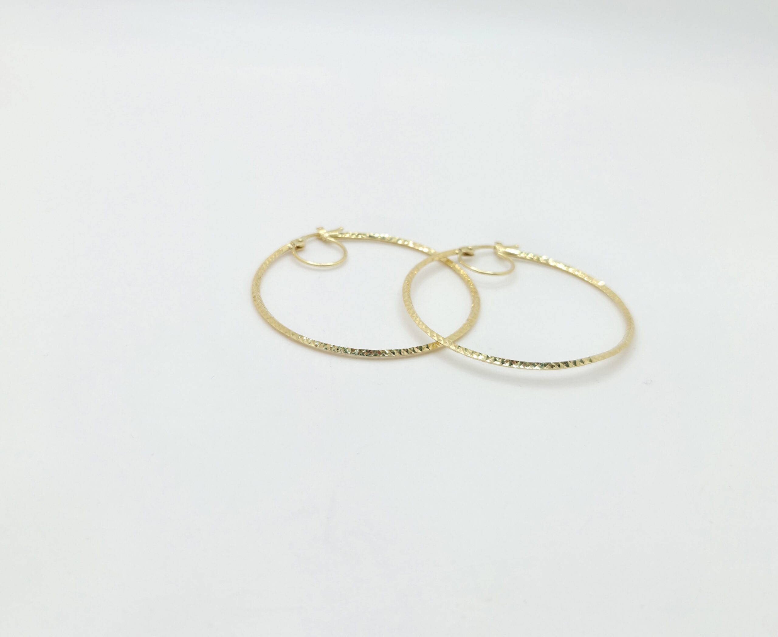 10K MEDIUM FINE DIAMOND CUT HOOPS EARRINGS – JY Jewelry Wholesale