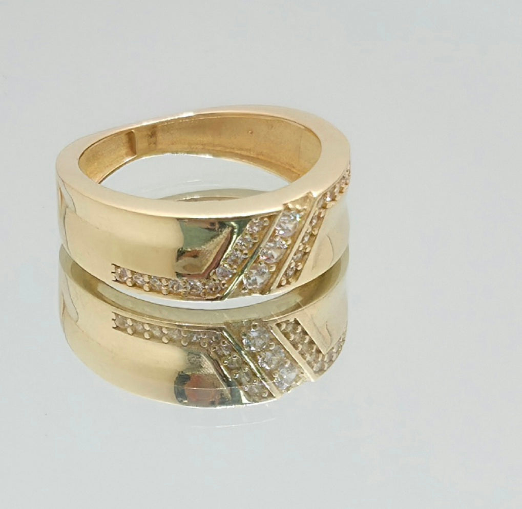 14K CZ WEDDING BAND MEN'S RING – 7 – JY Jewelry Wholesale