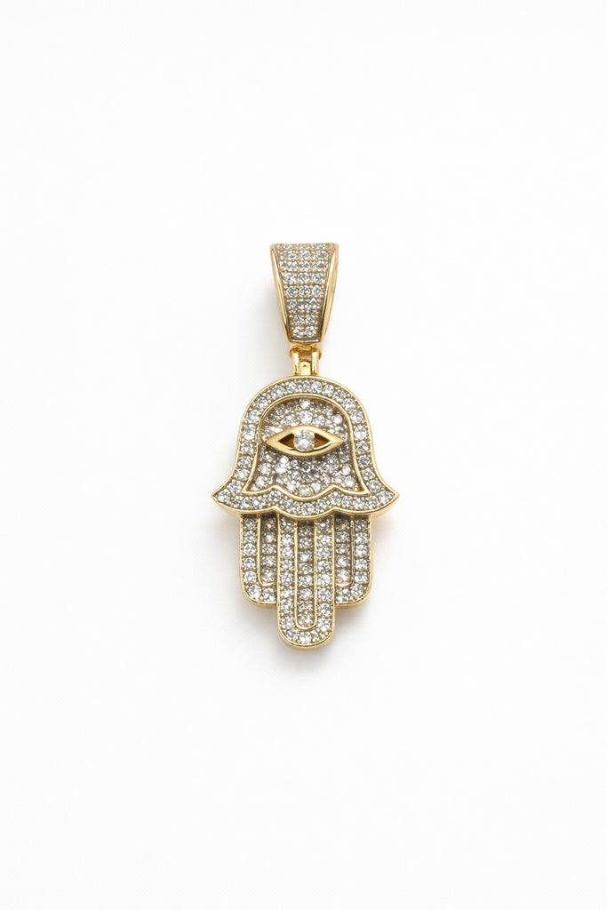 10K DIAMOND HAMSA PENDANT – 0.37CT – JY Jewelry Wholesale