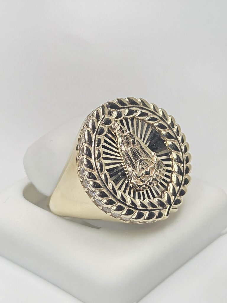 10K LEAVES FRAME CARIDAD MAN'S RING – 10 – JY Jewelry Wholesale