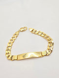 10K CUBAN CURB FLAT WHITE PLATE BRACELET – 9" 9.5GR – JY Jewelry Wholesale