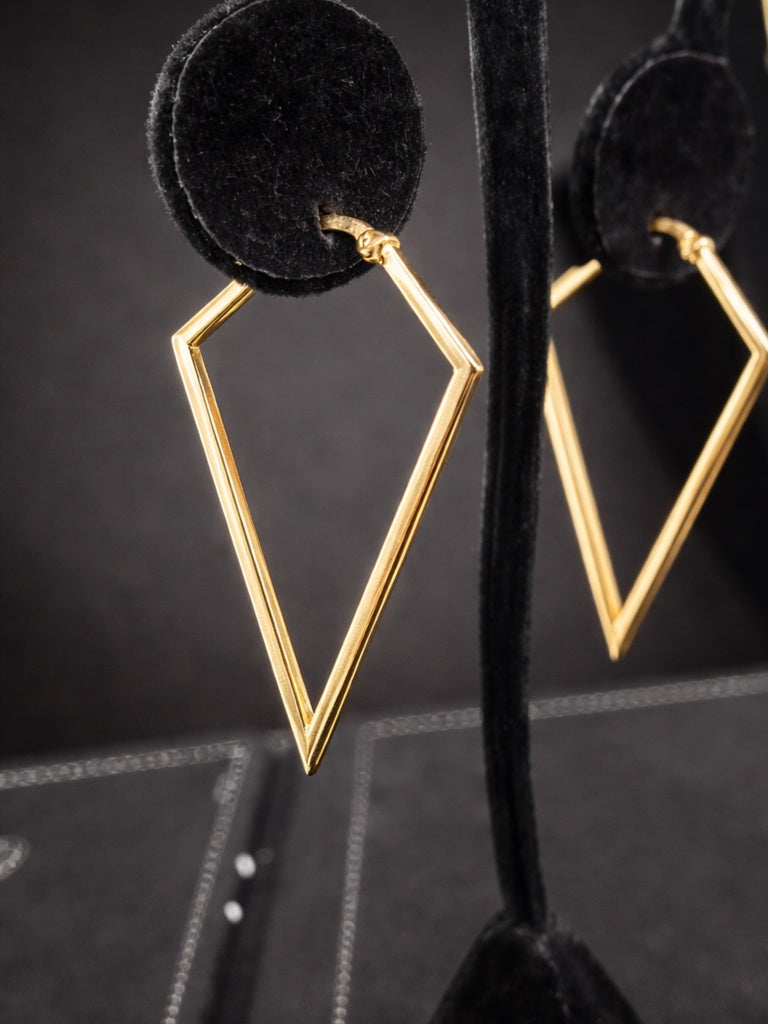 14K MODERN DIAMOND-SHAPE HOOPS EARRINGS – JY Jewelry Wholesale