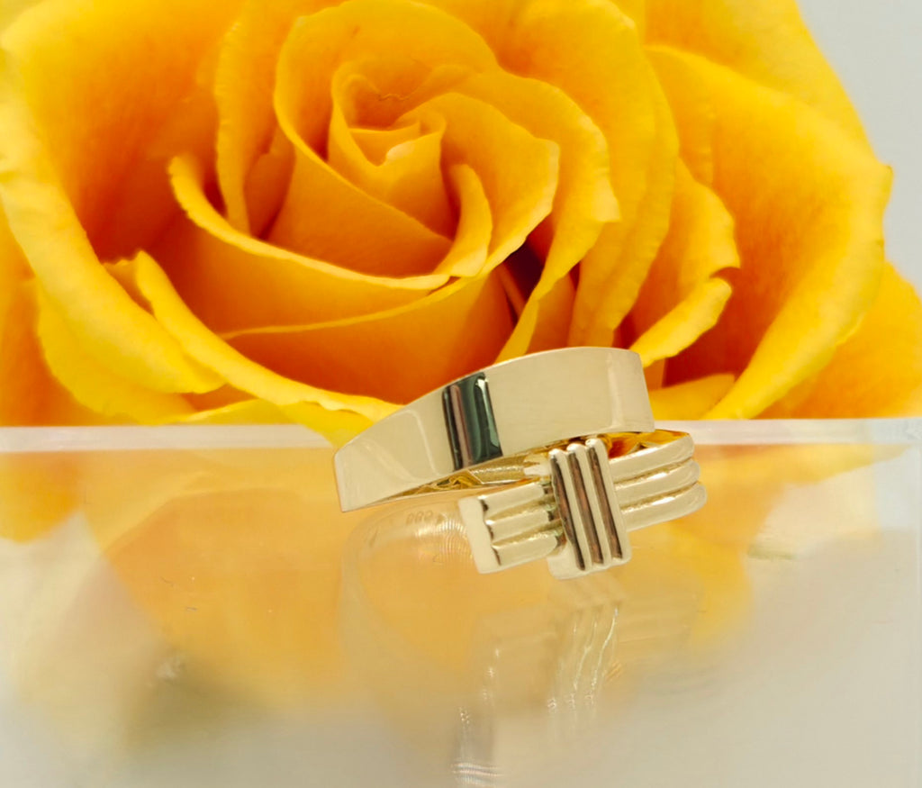 14K MODERN FIRENZE SQUARE STYLE WOMEN'S RING – 6.5 – JY Jewelry Wholesale