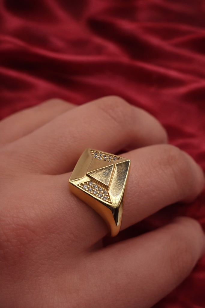 10K MODERN RHOMBUS CZ DETAIL RING – 8 & 9 – JY Jewelry Wholesale
