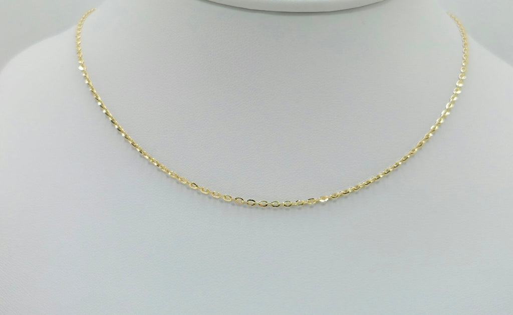 10K ROLO CHAIN – 18" 1MM – JY Jewelry Wholesale