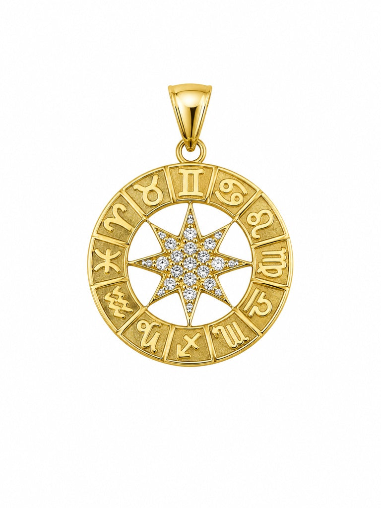 14K ROUND ZODIAC PENDANT – JY Jewelry Wholesale