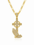 10K CZ LARGE PRAYING HAND WITH CROSS PENDANT – LARGE – JY Jewelry Wholesale