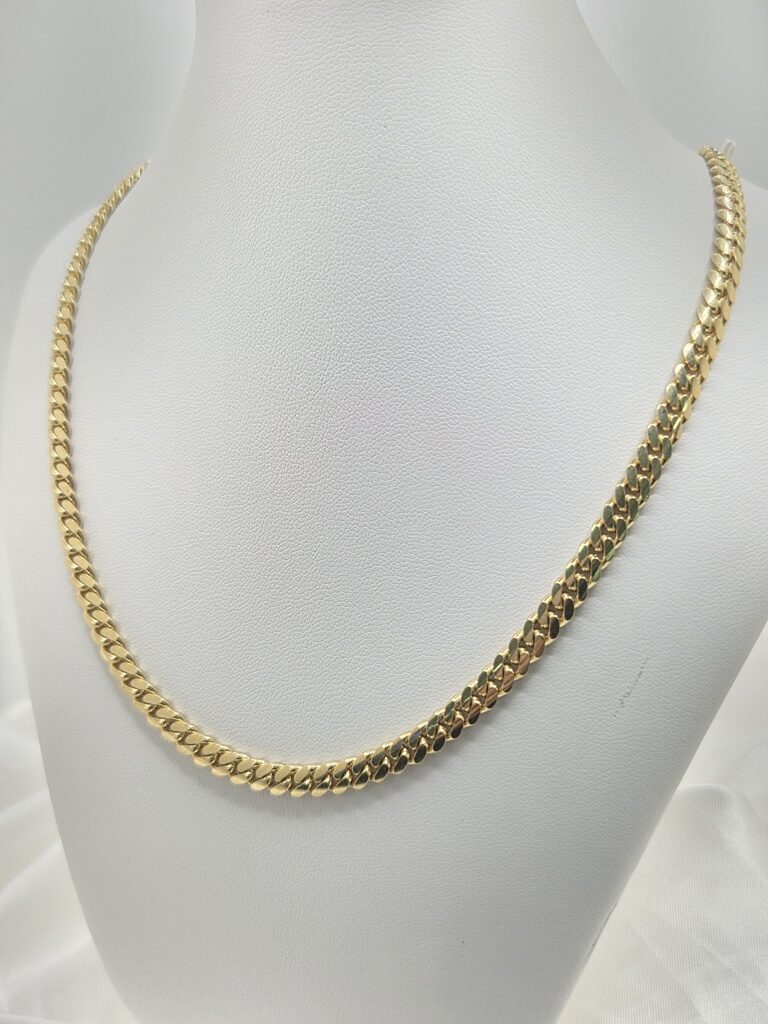 10K SOLID MIAMI CUBAN CHAIN CZ LOCK – 26" 6MM – JY Jewelry Wholesale