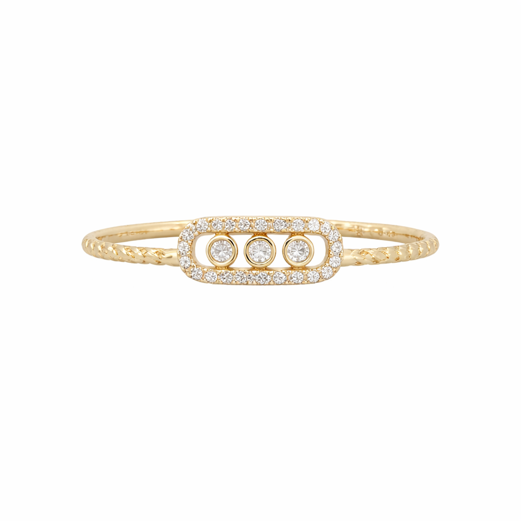 14K DELICATE CZ RECTANGULAR SHAPE RING – 7 – JY Jewelry Wholesale