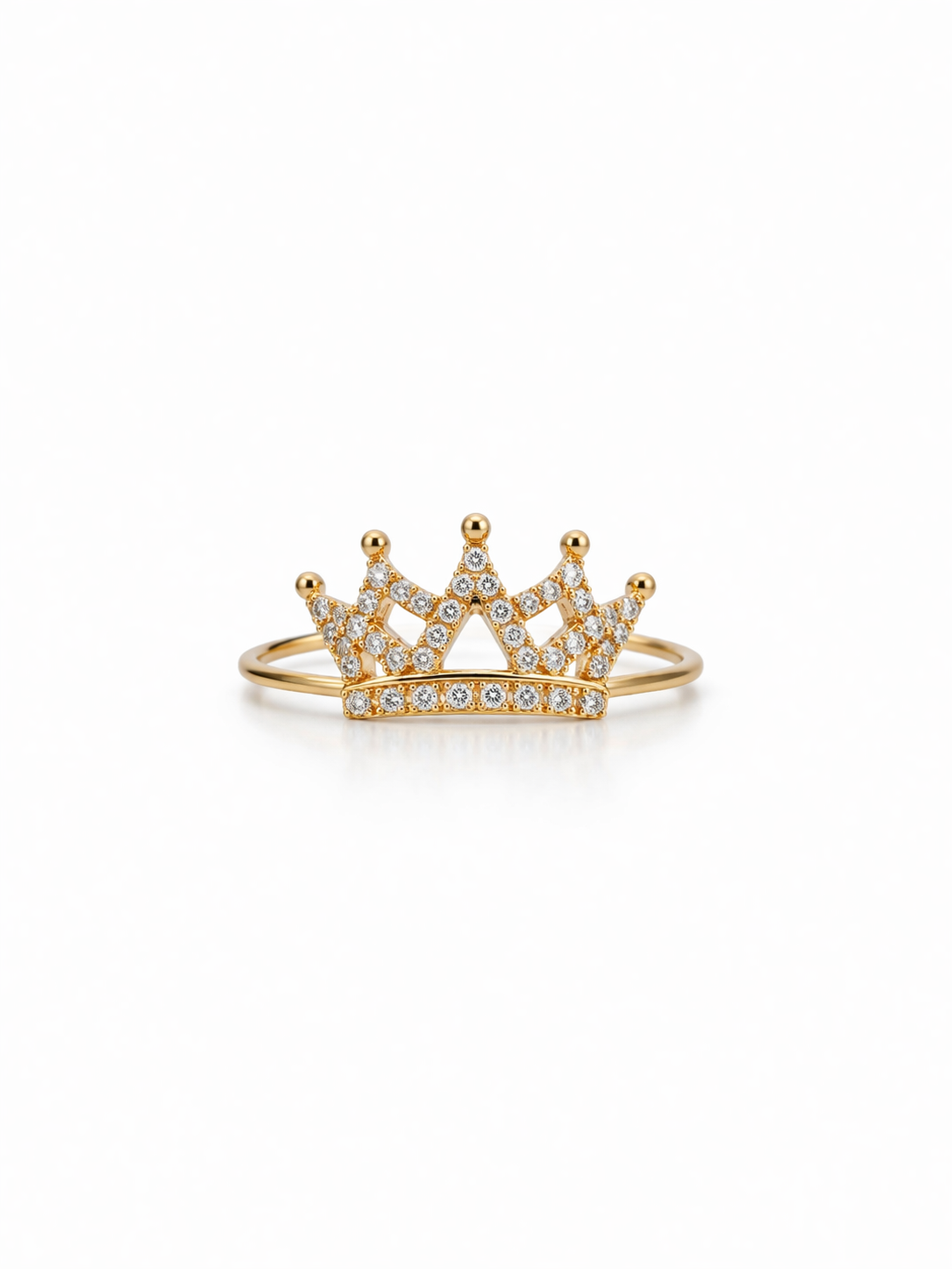 10K DELICATE QUEEN CROWN RING WITH ZIRCONIA INSIDE – 7 – JY Jewelry Wholesale