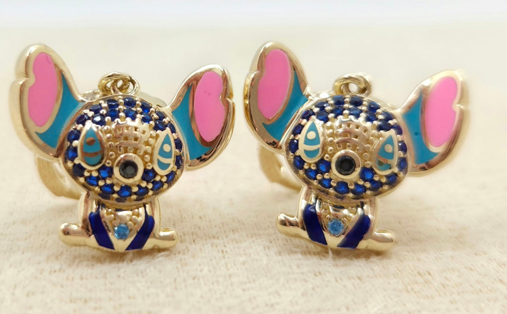 10K CZ DETAIL BLUE STITCH HOOPS EARRINGS – JY Jewelry Wholesale