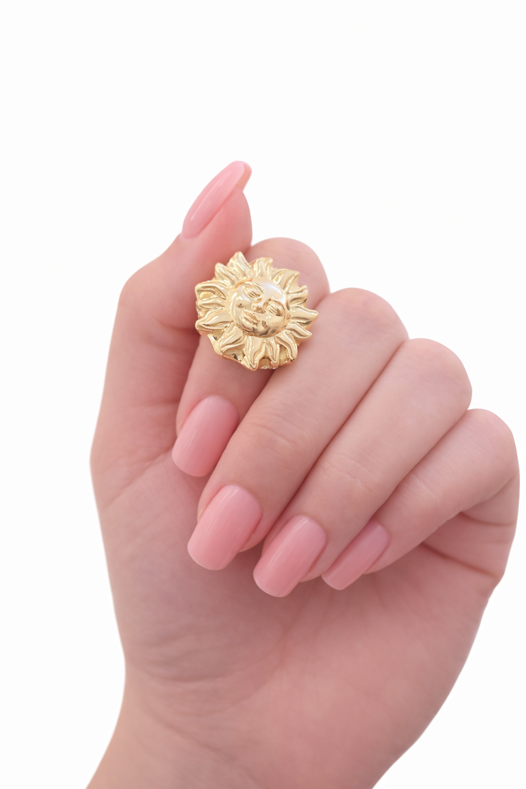 14K CZ SUN FACE RING – 8 – JY Jewelry Wholesale